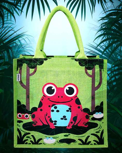 Cute Knife Frog Tote Bag Design Vector Download