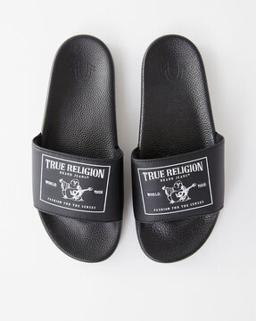 Brand Print Open Toe Slides