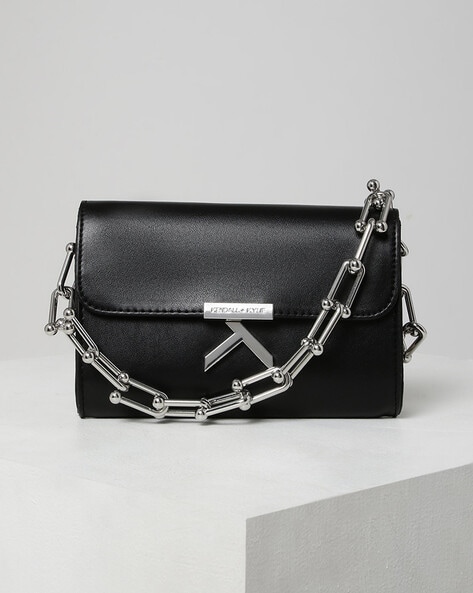 Buy CHAIN DETAIL BLACK CROSSBODY SHOULDER BAG for Women Online in India