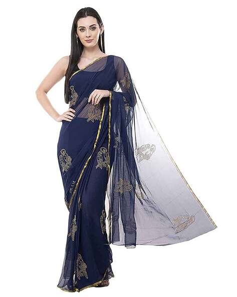 Chiffon party wear on sale saree on amazon