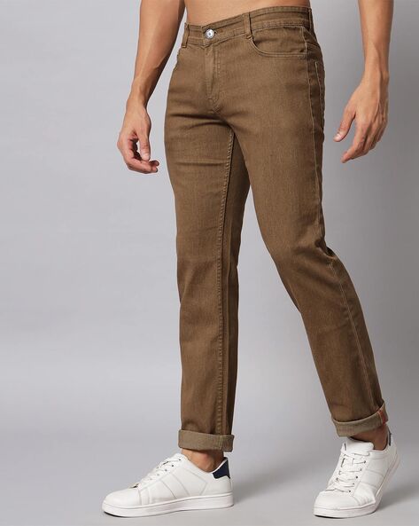 Bare Denim Men Solid Ultra Slim Fit Casual Brown Jeans - Selling Fast at  Pantaloons.com