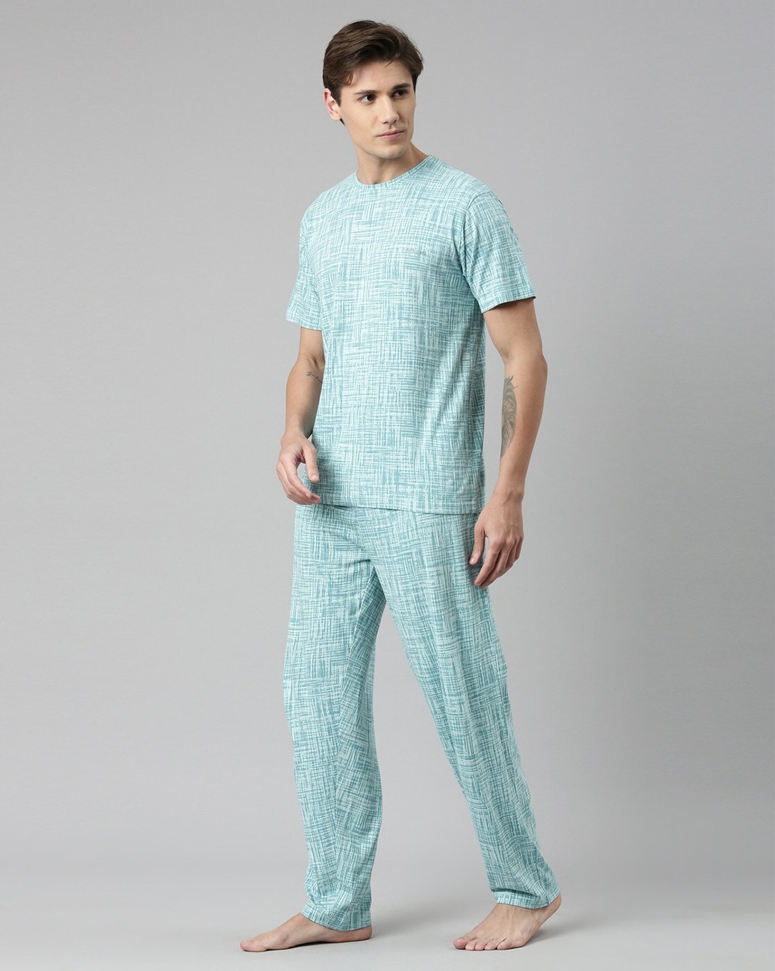 Printed T Shirt Pyjamas Set