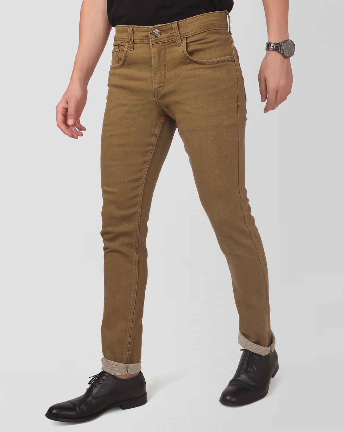 Buy COLOR PLUS Green Mens Regular Fit 4 Pocket Solid Trousers | Shoppers  Stop