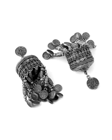 Flipkart.com - Buy PANASH Silver-Plated Pink Animal Shaped Oxidised Jhumkas  German Silver Jhumki Earring Online at Best Prices in India