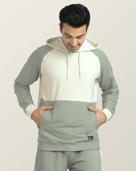 Buy White u0026 Olive Sweatshirt u0026 Hoodies for Men by XYXX Online | Ajio.com