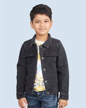 Denim Jacket with Flap Pockets-image-37