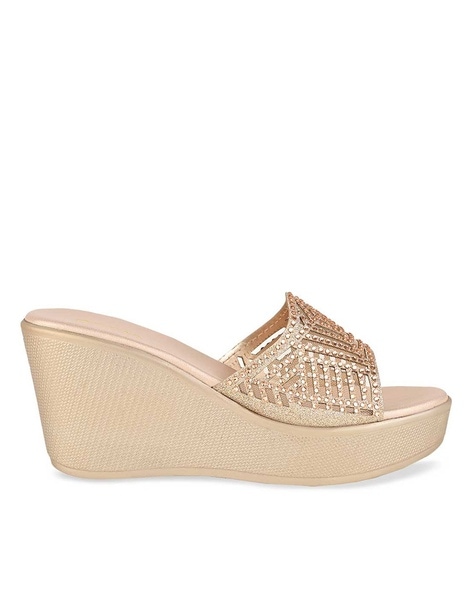 Rose Gold Face Hollow Out Fashion Women's Wedges & Platform Shoes | SHEIN  USA