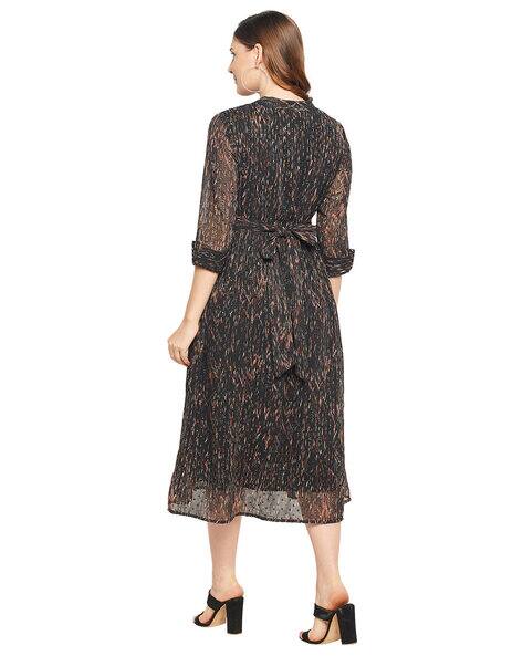 A-Line Mandarin-Collar Dress