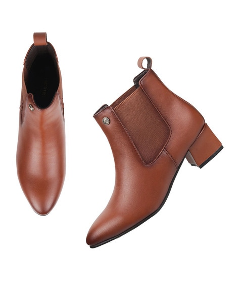 Tan hotsell pointed booties