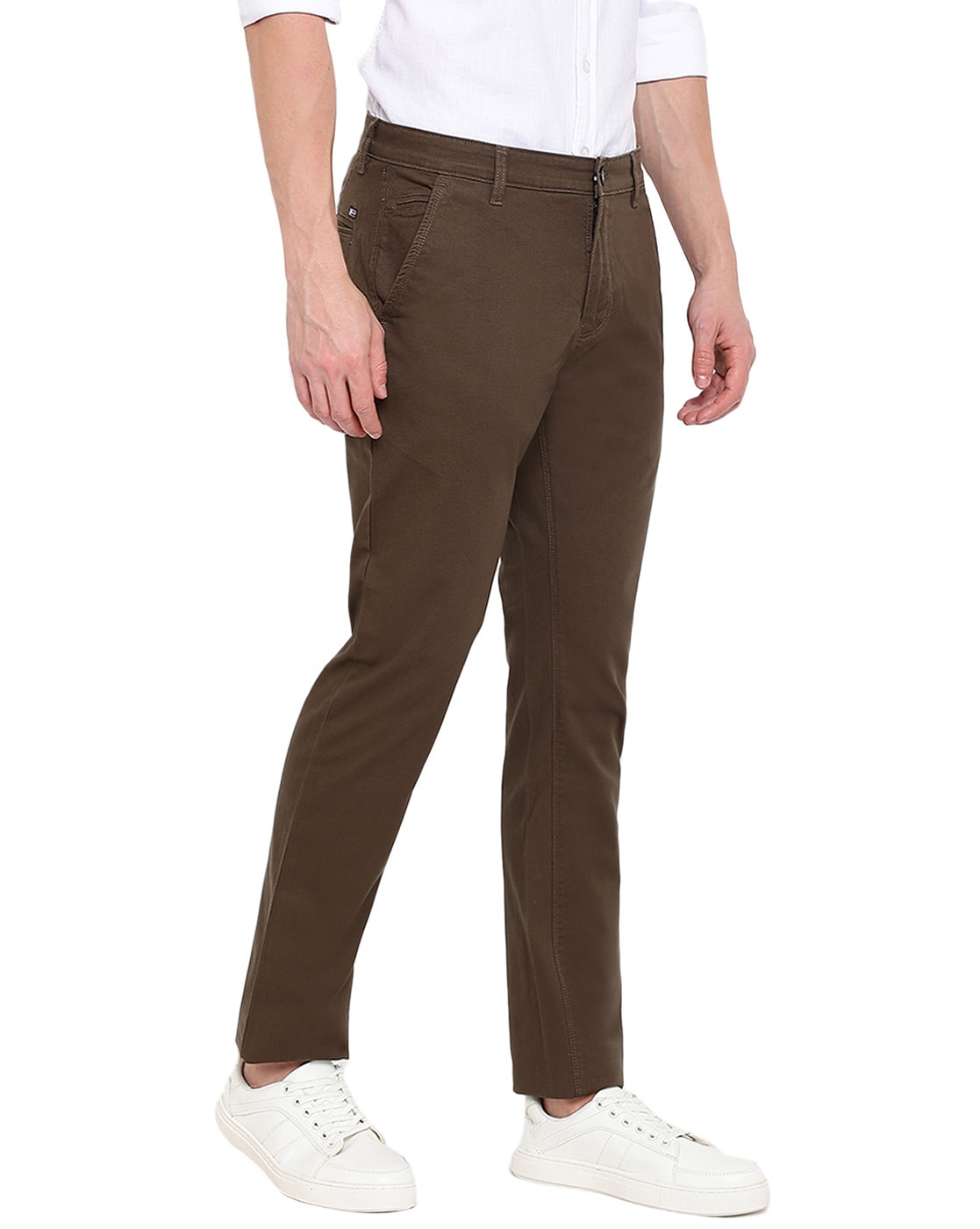 Buy Cantabil Beige Regular Fit Flat Front Trousers for Men's Online @ Tata  CLiQ