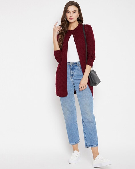 Maroon boyfriend outlet cardigan