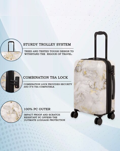 Marble effect suitcase deals