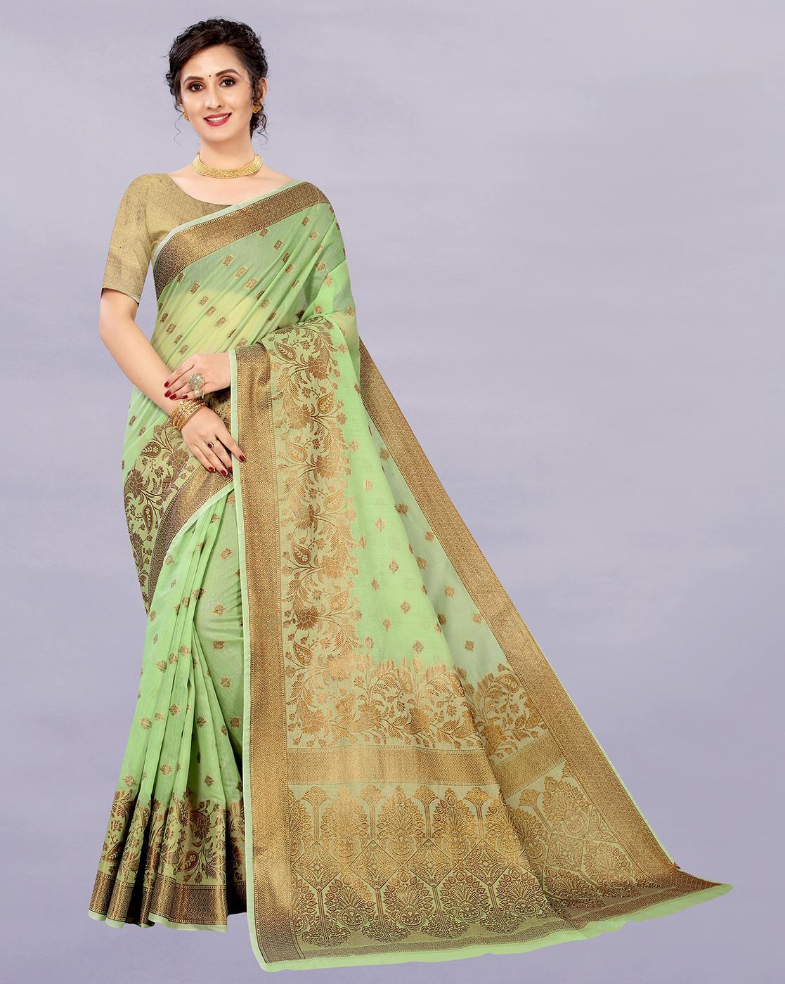 Buy Green Sarees for Women by Miss Beelee Online