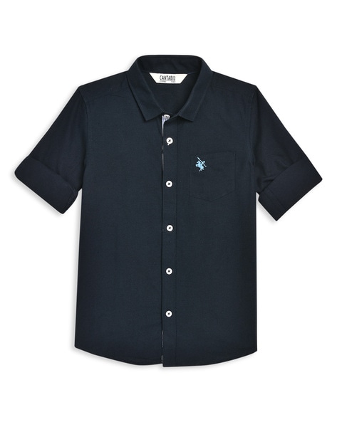 Logo Embroidered Shirt with Patch Pocket