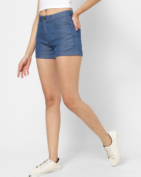 Womens High Waist Stretch Ripped Shorts 4-Buttons Retro Casual Frayed Raw  Hem Distressed Denim Short Jeans Hot Pant (S,A Hot Pink) - Walmart.com