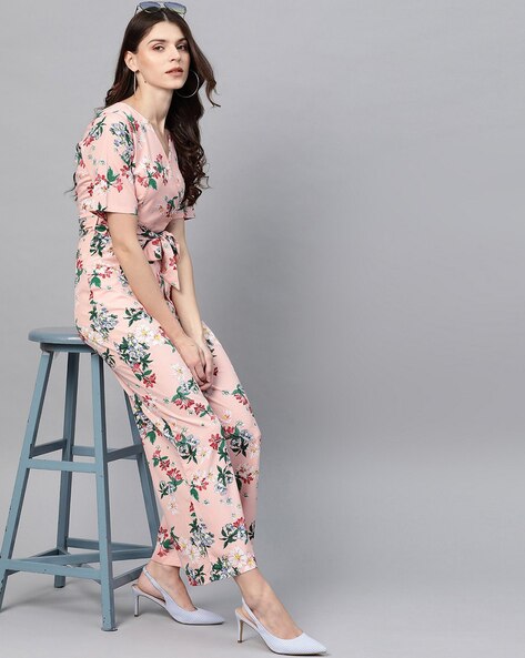 Buy FLORAL GARDENIA PINK JUMPSUIT for Women Online in India