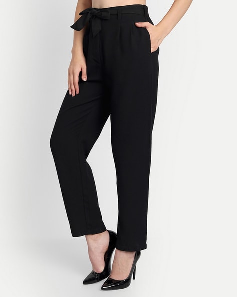 Buy NAARIY Women Regular Fit Cotton Trousers Color-Black | S at Amazon.in-saigonsouth.com.vn