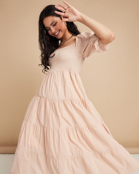 Buy online Women's Tiered Dress Solid Dress from western wear for Women by  Drape And Dazzle for ₹979 at 58% off | 2024 Limeroad.com