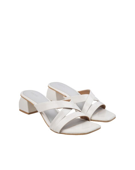 Buy White Heeled Sandals for Women by Mochi Online
