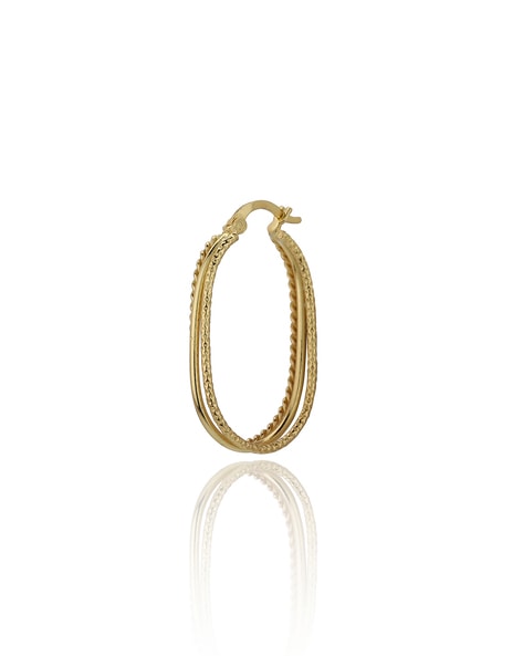 ANINE BING Tubular Oval Hoop Earrings - 14K Gold