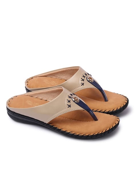 Buy Cream Flip Flop Slippers for Women by BIG BIRD FOOTWEAR