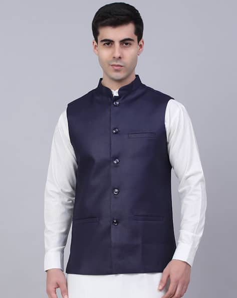 Nehru Jacket with Welt Pockets