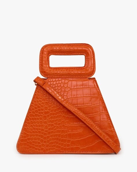 Orange baguette online bag