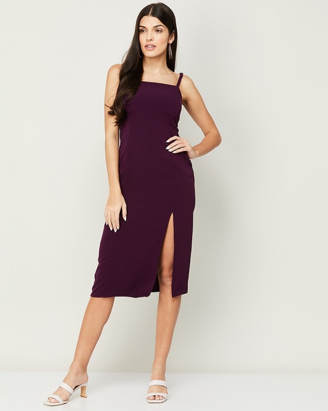 Purple V-Neck Dress - Tiered Midi Dress - Sleeveless Dress - Lulus