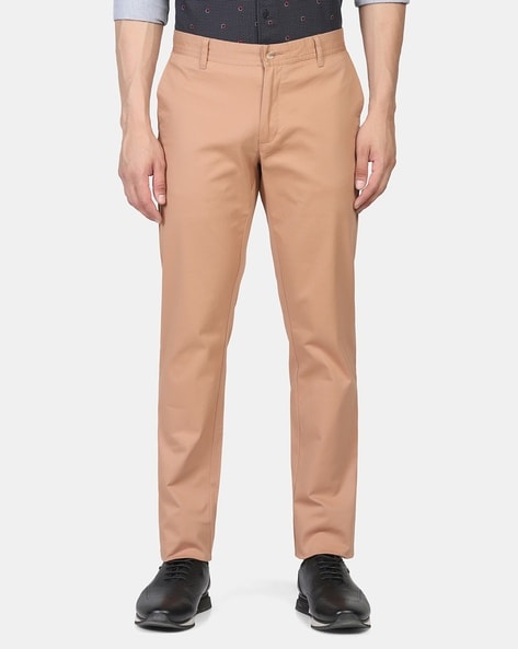 Buy BLACKBERRYS Brown Solid Polyester Cotton Slim Fit Mens Trousers |  Shoppers Stop