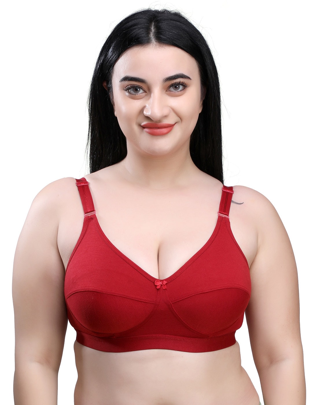 Sabreen Lingeries Cotton Ladies Red Plain Full Coverage Bra, For Inner  Wear, Size: 34B at best price in Delhi