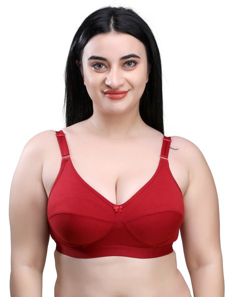 Buy Body Figure Women's Cotton Seamless Non-Padded Bra 28-44 (28-44,  Maroon) Online In India At Discounted Prices