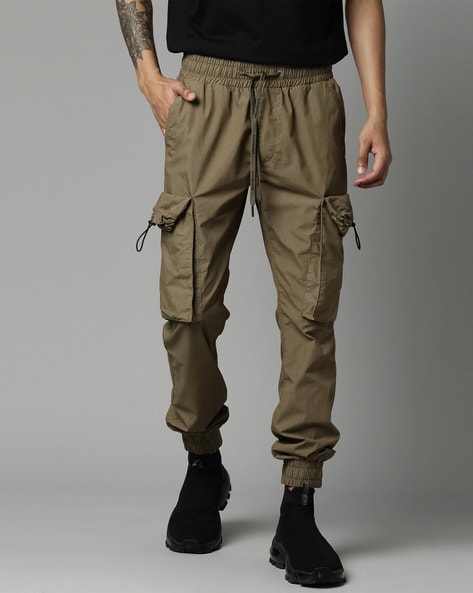 Buy Breakbounce Men Khaki Canopy Slim Fit Cargo Trousers - Trousers for Men  105808 | Myntra