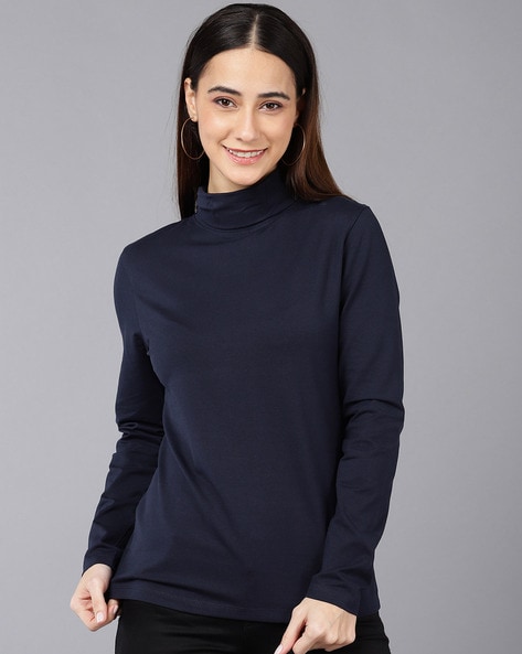 Turtle Neck Tshirt For Women - Buy Turtle Neck Tshirt For Women online in  India