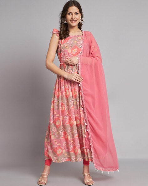 Buy Pink Kurta Suit Sets for Women by BLACK SCISSOR Online