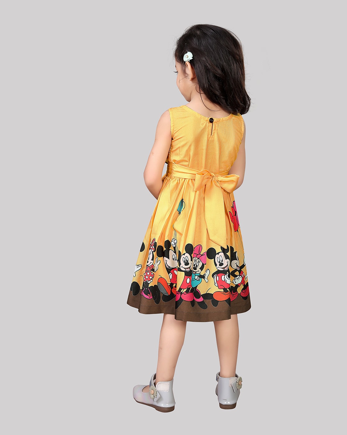 Pink Colour Cartoon Printed Satin Frock Dress for Girls at Rs 180 in Mumbai