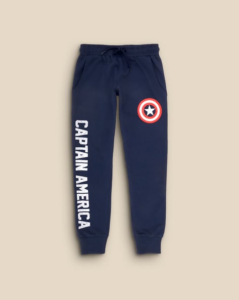 Buy DISNEY Captain America Print Track Pants with Insert Pockets online   Looksgudin