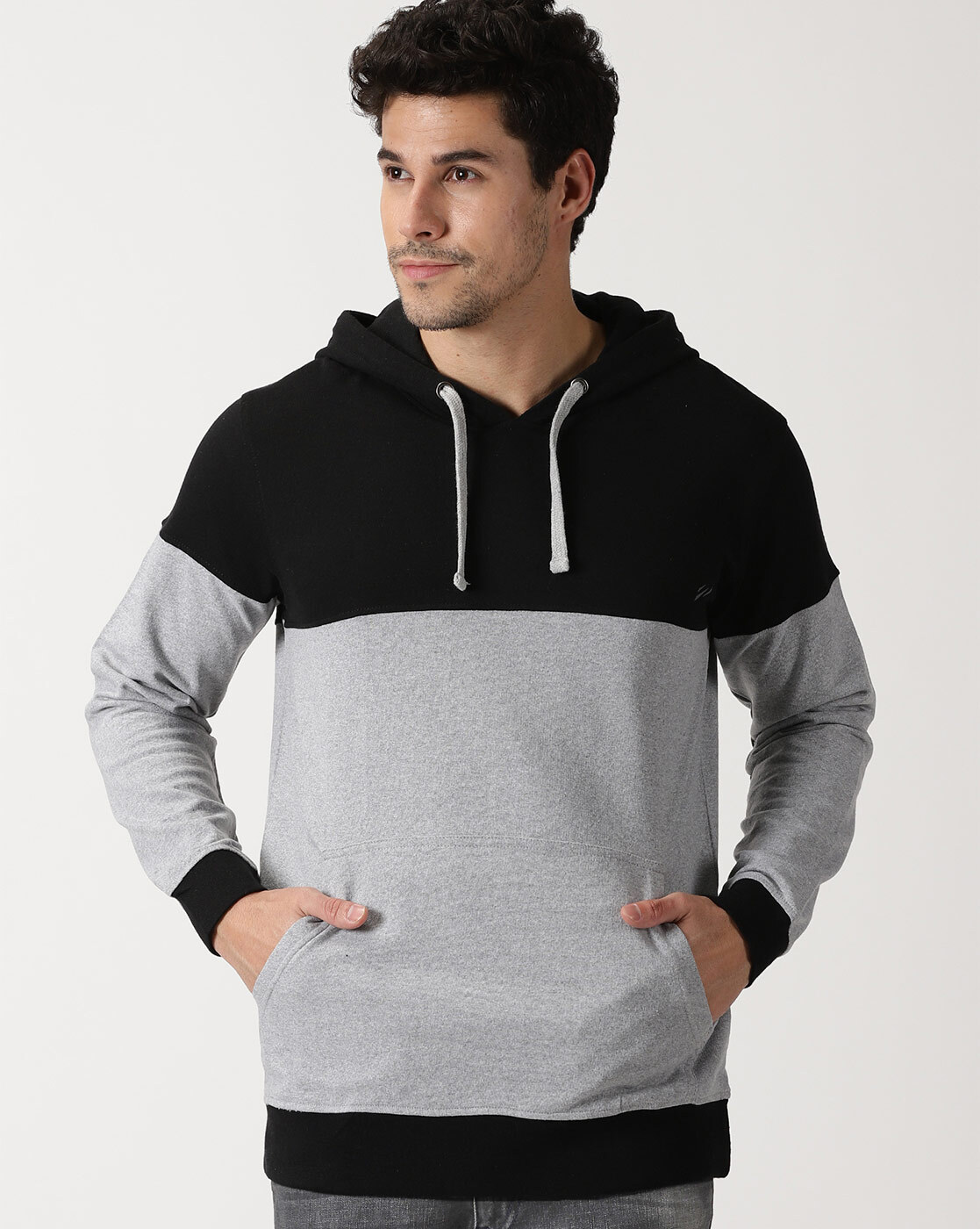 Black and shop grey hoodie