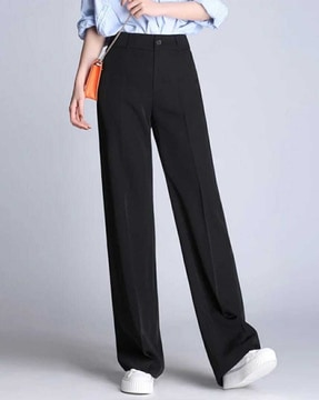 evanesce - High Waist Loose Fit Dress Pants (Various Designs) | YesStyle