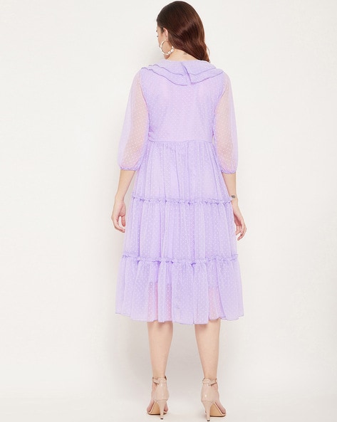 Women Mauve Georgette Maxi Dress - BITTERLIME