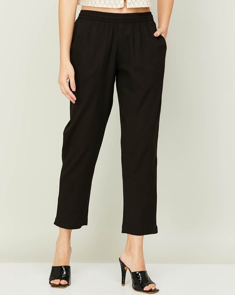 Ankle-Length Pants with Elasticated Waistband