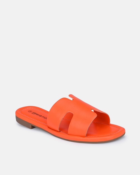 Buy Orange Flat Sandals for Women by BIG FOX Online Ajio