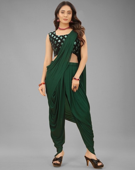 Buy Green Black Sarees for Women by SHRITHI FASHION FAB Online Ajio