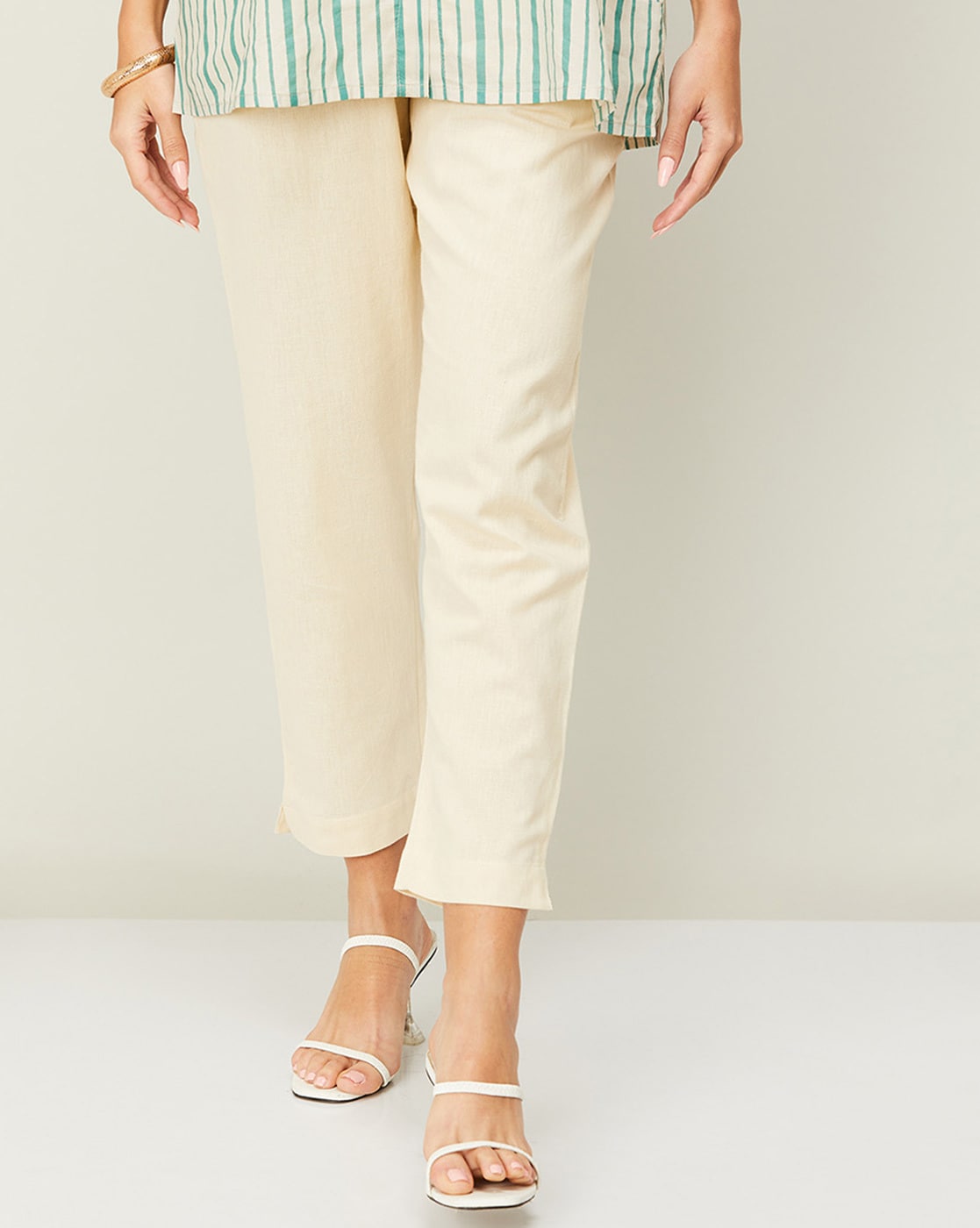 Buy White Trousers & Pants for Women by MELANGE BY LIFESTYLE