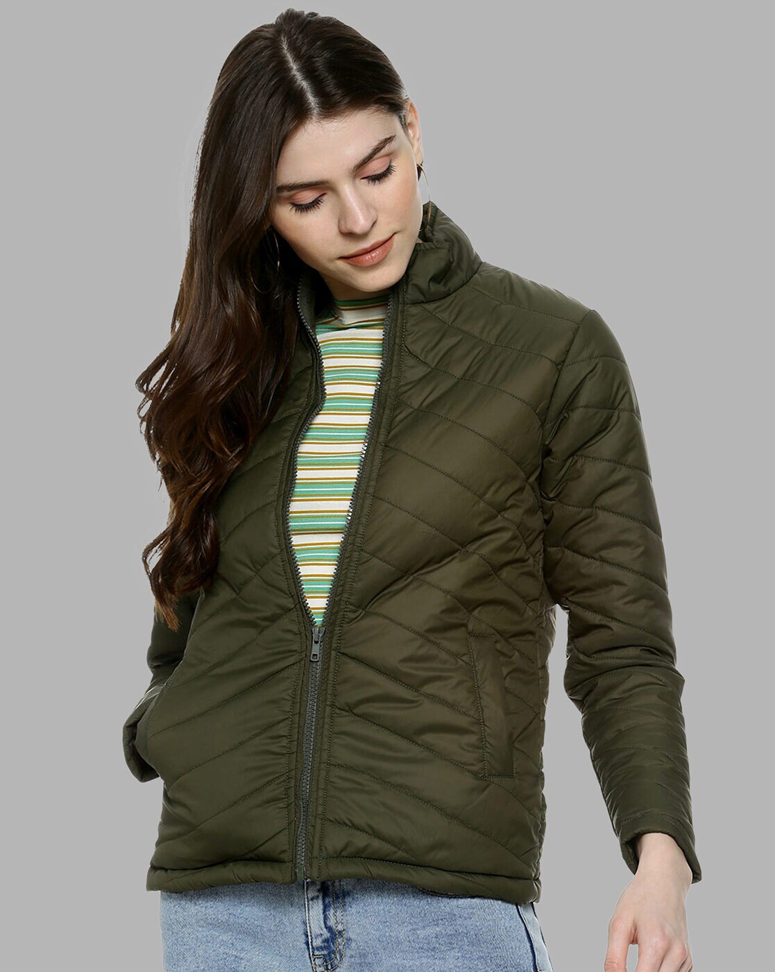 Buy Olive Jackets & Coats for Women by MAX Online | Ajio.com