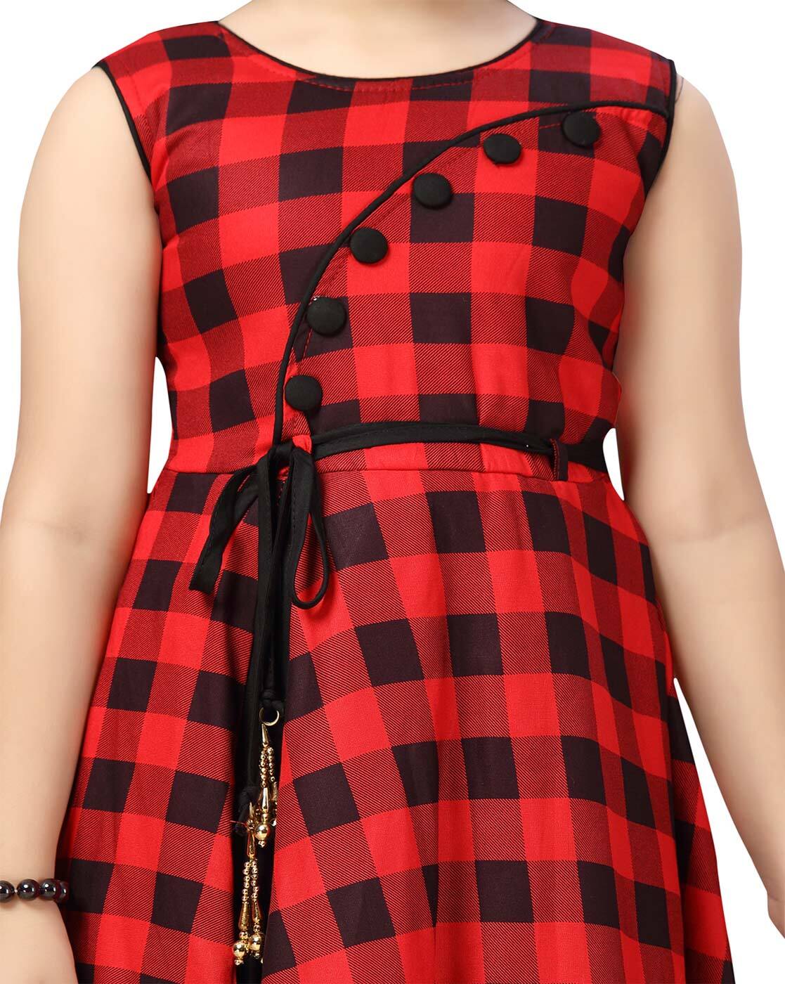 Get Shirt Collar Buttoned Up Chequered Dress at ₹ 1750 | LBB Shop