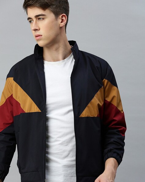 Colour Block Denim Jacket | boohooMAN USA