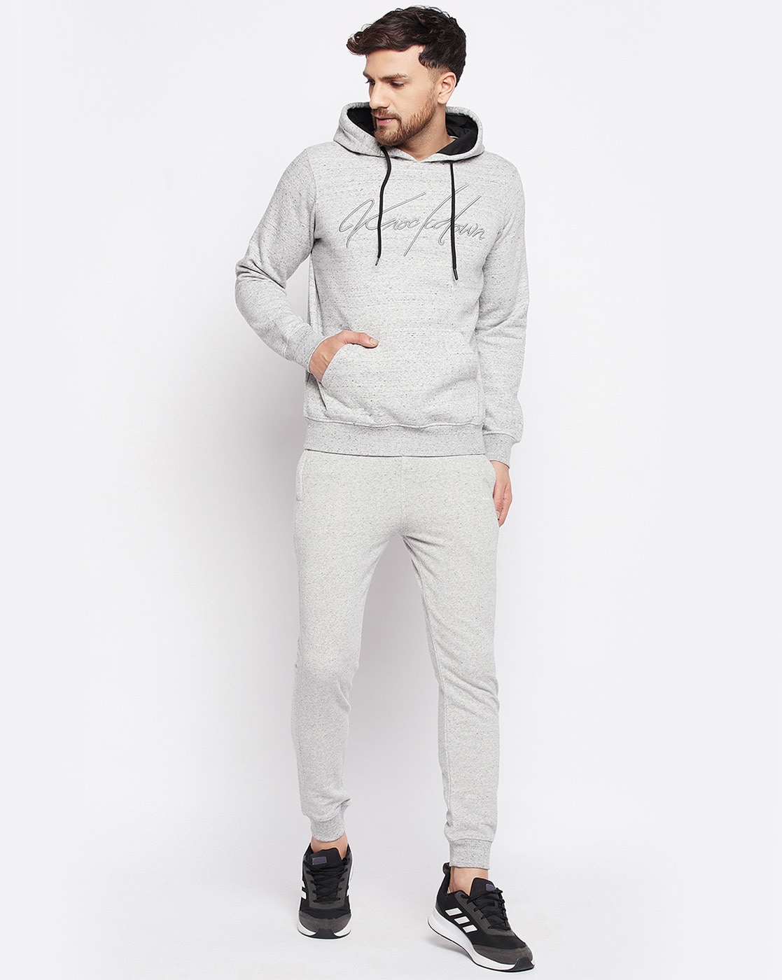 Mens grey hot sale tracksuit