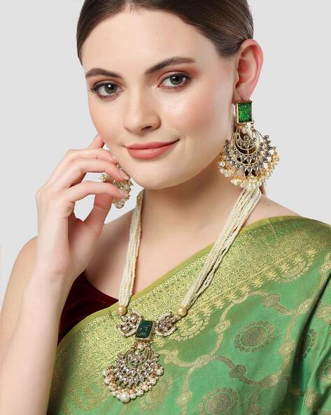 Ethnic Lakshmi Matte Gold Finish Necklace Set/ Earrings/ Saree Jewelry/  Festive/ Partywear/ - Yahoo Shopping