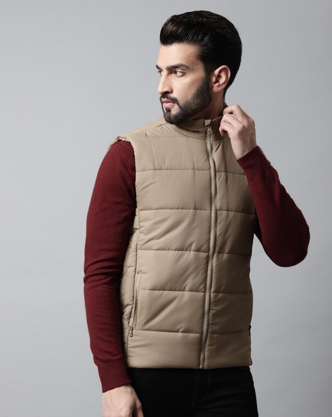 Quilted Pure Cotton Reversible Jacket - Sleeveless - Orange – VEDANA