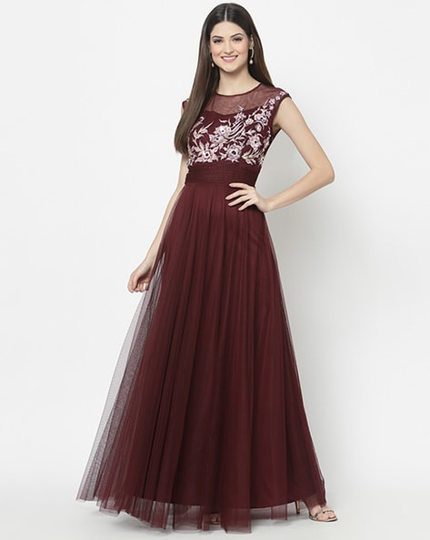 Buy Maroon Dresses for Women by Just Wow Online | Ajio.com